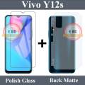 Vivo Y12s Protector Tempered Glass + Vivo Y12s Back Matte Protector Skin. 