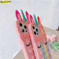 Pop fidget toys bubble case for iPhone 11 12 13 Pro X XS Max XR 6 6s 7 8 plus 5 5S se mini cartoon unicorn soft silicone cover. 