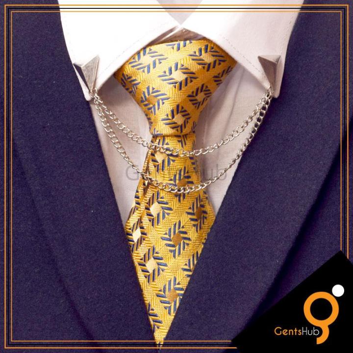 Silver%20Triangle%20Shape%20Collar%20Brooch%20With%20Chains%20-%20Image%203