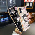 JIUMOO For iPhone 11 11 Pro 11 Pro Max Case Cartoon Cute Kuromi Pattern Soft Luxury Plating Phone Cases Edge Pattern Design Shockproof Shell Full Cover Camera Protection Casing. 
