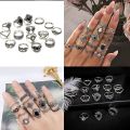 Set of 12Pcs Antique Gold and Silver rings #FAVORITE of every girls in different sizes mid and full finger rings. 