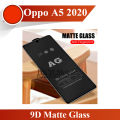Oppo A5 2020 9D Matte Glass Protector, Full Edge To Edge Black Screen Protector For A5 2020. 