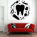 Dentist Tools Wall Sticker for Dental Clinic, Decorative Vinyl Sticker for Office Space. 