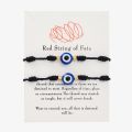 Blessed 2Pcs Evil Eye Bracelet Women Handmade Black Red Rope Wristband Couple Lucky Friendship Weaving Adjustable Bangle Jewelry. 