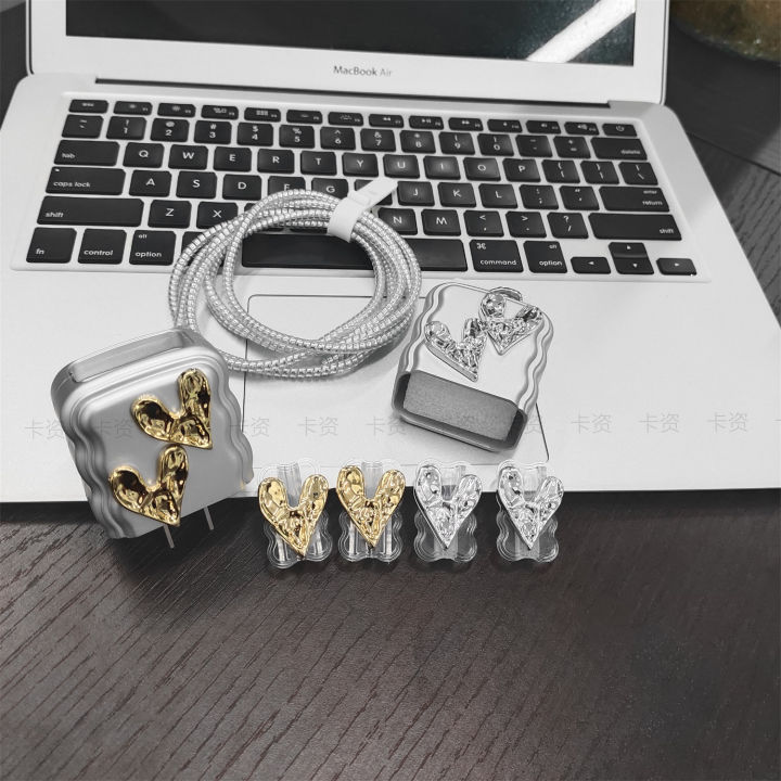 Suitable for ins Apple 18/20 watt charging headgear Mens Fashion Leather Bracelet overlay wave charger protective cover love electroplating anti-breakage