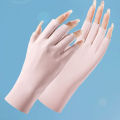 Summer Ice Silk Half Fingers Gloves Women Breathable Thin Fingerless Gloves Fengshi. 