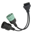OBD2 Y Splitter Scanner Cable, High Flexibility OBDII 6Pin 9Pin Cable for Car. 