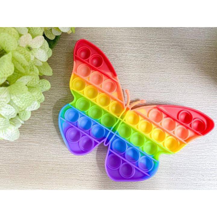 Big Pop Game Fidget Rainbow Chess Board Push Bubble Popper Fidget Sensory Silicone Large Stress Relieving Huge Anxiety Decompression Pop Game Fidget for Kids Adults Pop it Board game with dice