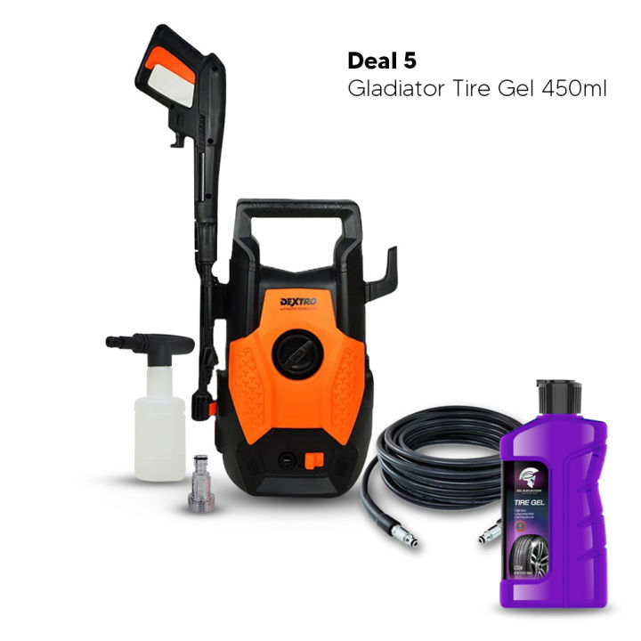 Dextro 110 Bar Turbo High Car Pressure Washer - Auto Start - (6 Month Warranty) Free Soap Bottle