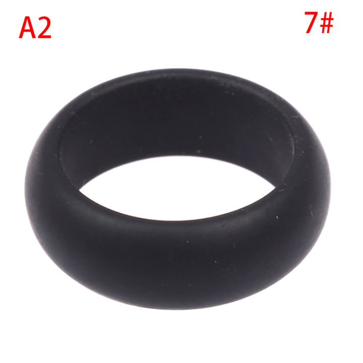 Flexible Silicone Wedding Engagement Ring for Men Black Rubber Band