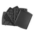 Geepas GSM36528 4 Slice Sandwich Maker 6 in 1 ( Waffle Maker, Donut Maker, Grill, Nuts Maker, Biscuit Maker, Sandwich Maker. 