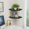 Corner Shelf Wall Mount, Set of 2 Floating Corner Shelf Organizer for TV Accessories, Speaker, Cable Box, Game Console, Storage for Bathroom Kitchen Living Room Bedroom, Rustic Brown. 