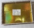 Wedding Gift Packing Tray with Golden net for Gifting , Cloth Rectangle Shape Tray 17"X2" Size for Cloth Packing. 