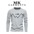 MK Garments - T Shirt Men Autumn Men Long Sleeve T-shirt Stripe Shirt New Tshirt T Shirts O-Neck Casual White Black. 