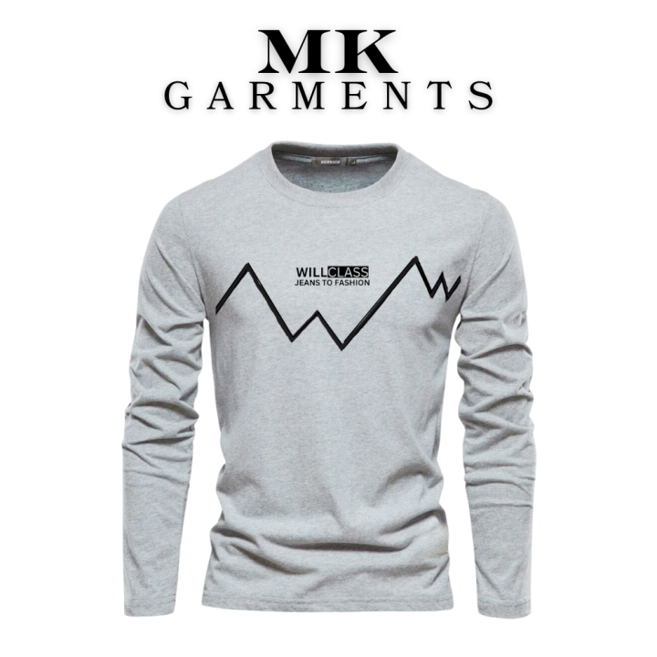 MK Garments T Shirt Men Autumn Men Long Sleeve T shirt Stripe Shirt New Tshirt T Shirts O Neck Casual White Black