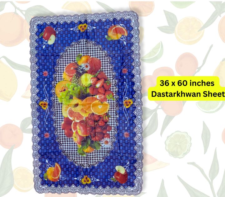 Transparent Printed Acrylic Dining table sheet - Dastarkhwan Waterproof Sheet- 36 x 60 inches