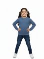 Cozy Blue Ribbed Knit Sweater Soft ribbed fabric sweater for baby girls fashion clothing. 
