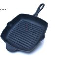 Cast Iron Grill Pan 10.25" (26 CM), krucible kitchen, Naturally Non Stick, Cook and Serve,. 