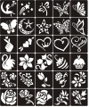 24 Pieces Different Pattern Mehndi Stencils Stickers for kids and teens  ( NW 0044 ). 