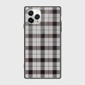 iPhone 12 Pro Cover - SkinLee HQ Square Infinity Glass Case - Check Pattern White - SKINLEE-297-1-1005-523. 