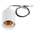 E27 Ceramic Base Socket Adapter metal Lamp Holder With Wire White. 