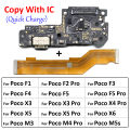 USB Charging Port Dock Charger Connector Main Board Flex Cable For Xiaomi Poco F1 F2 F3 F4 F5 X3 X4 X5 X6 M3 M4 M5s Pro 4G 5G. 