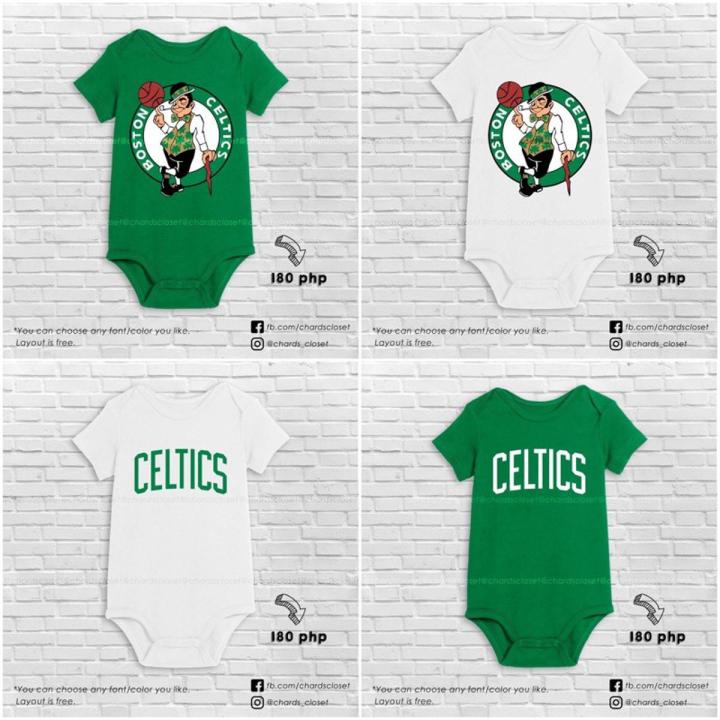 Customized NBA Prints on Baby Onesie (Boston Celtics)