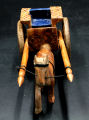 Hand carved wooden horse cart  for decoration brown. 