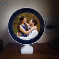 3 in 1 Magic Mirror LED Photo Frame With LED Light Round Shape Imported Quality With Your Picture Display  (Mirror+Photo frame+ LED Light ). 