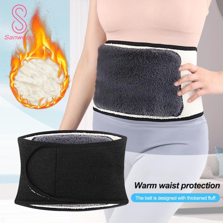 Waist Warmer Belt Unisex Plush Thermal Waist Warmer for Winter Keep Stomach Warm Protected Adjustable Waistband
