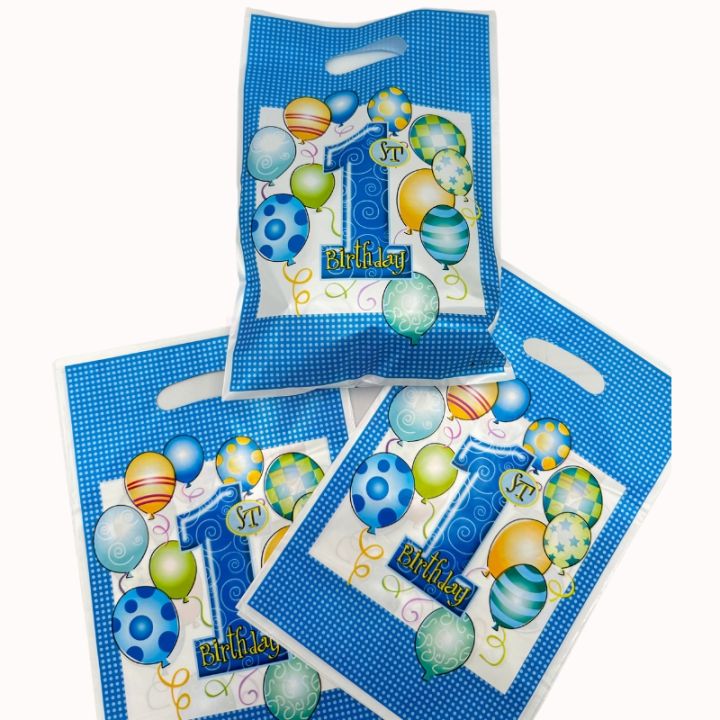 FIRST BIRTHDAY GOODY BAGS IN BLUE COLOR - PACK OF 10 GOODY BAGS - 1ST BIRTHDAY GOODY BAGS