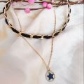 Double Layer Black Choker Necklace Pendant For Girls/women-MS Fashion House. 