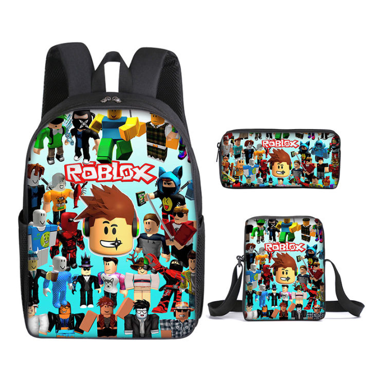 Roblox school bag three-piece set, Roblox game peripherals, primary and secondary school students' backpacks, shoulder bags, pencil cases, to customize