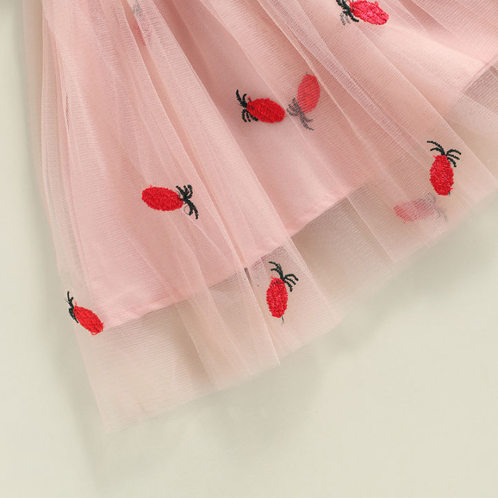 Toddler%20Kids%20Girls%20Princess%20Dress%20Daisy/Fruit%20Embroidery%20Sleeveless%20Sling%20Dress%20Summer%20Casual%20Mesh%20Tulle%20Fluffy%20Dress%20-%20Image%207
