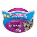 WHISKAS TEMPTATIONS WITH SALMON- 60 GRAMS – PACK OF 8 – 8 X 60 GRAMS. 