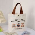 Cute Dancing Bear Women Small Canvas Bag Tote Food Bag Mini Handbags Cute Canvas Bags Cartoon Storage Bag Cartoon Bear Handbags. 