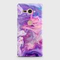3D Chic Blue Liquid Marble Case For Sony Xperia XZ2 Compact. 