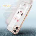 (Free Lanyard ) For Infinix Note 8 Back Cover Luxury 6D Plating Mascot Rabbit Side Pattern Soft Silicone Square Mobile Phone Case. 