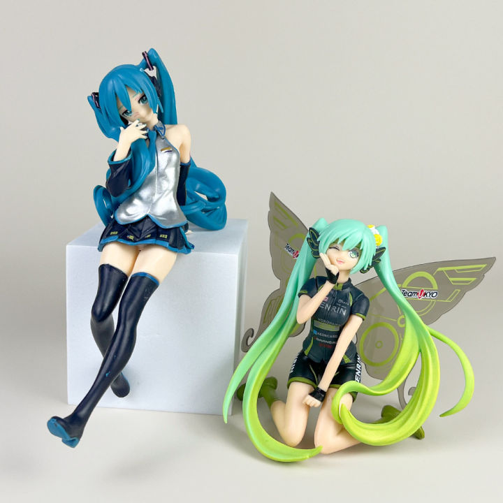 Hatsune Miku Animation Hand run Racing Blue Suit Butterfly anime Gift for Beautiful Girls Desktop Chassis Model Ornaments