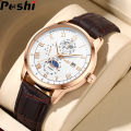 POSHI Fashion Quartz Business Simple Leather Casual Waterproof Watches for Men luxury New brand Wrist watch. 