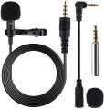 Clip on Microphone, Gyvazla 3.5mm Lavalier Lapel Omnidirectional Condenser Microphone for Phone & A. 