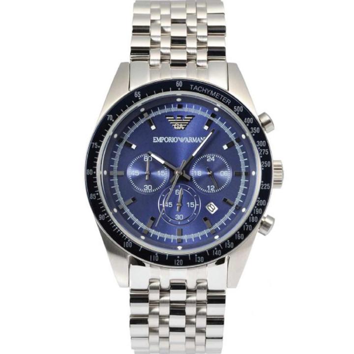 Emporio Armani Wrist Watch For Men Chronograph Quartz Stainless Steel Blue Dial 46mm Watch AR6072