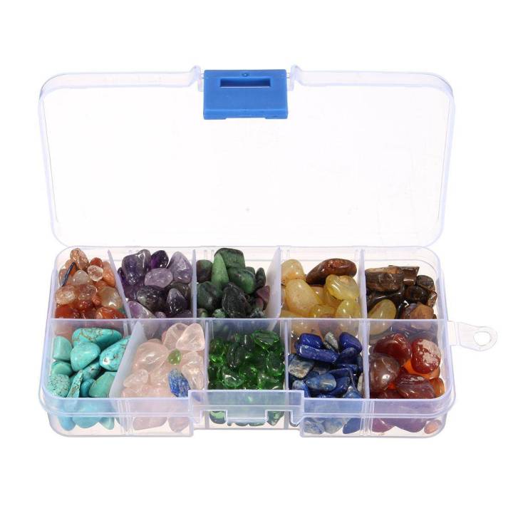 255G Ten Kinds Stone Natural Quartz Crystal Mini Stone Rock Chips Energy Healing