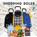 Trolley Bag - Shopping Trolley Bag - Trolley Bag - Shopping Bag on Wheels - Grocery Bag on Wheels (Grey, Trolley Only, Black, Blue, Lemon Yellow). 