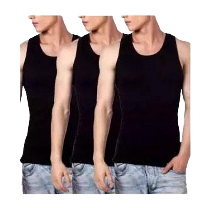 Pack Of 3 Black Sando For Men