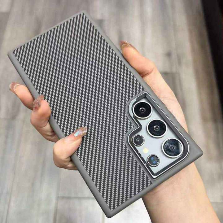 YOUKSH Carbon Fiber Matte Case For Samsung S24 Ultra. Samsung S24 Ultra Carbon Fiber Case.