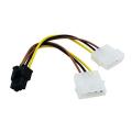 GPU POWER CABLE Molex 4-pin to 6-pin PCI Express (PCI-e) Power Adapter Cable for Video Card ( Branded ). 
