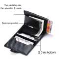 Rfid Aluminum Men Wallet Card Holders Purse Carbon Fiber Men Business Slim Thin Smart Wallet  Cardholder Case Note Holder. 