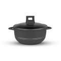Majestic Chef Marble Coating DIE CAST NONSTICK COOKWARE SET-(08PCS) - Black. 