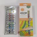 Acrylic Paint Color 12 Pcs New Packaging High Quality Bright Colour For Professional Painting Canvas Board &  Sketch Book. 